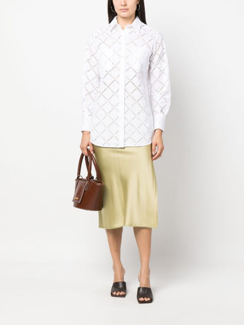 perforated long-sleeved shirt